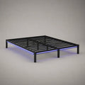 Struttura letto matrimoniale 160 x 200 cm in metallo nero con rete a doghe e illuminazione LED integrata senza testiera