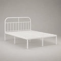 Letto matrimoniale 160 x 200 cm struttura in acciaio verniciato a polvere bianco con testiera tubolare curva rete a doghe in metallo